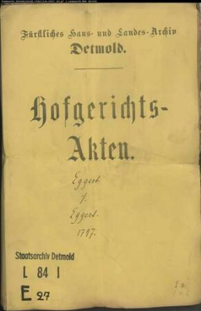 Eggert, Anton Philipp gegen Witwe Eggert zu Ehrsen - Anerberecht