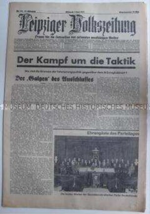 Sozialdemokratische Tageszeitung "Leipziger Volkszeitung" zum SPD-Parteitag in Leipzig