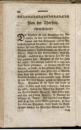 Von der Thorheit.