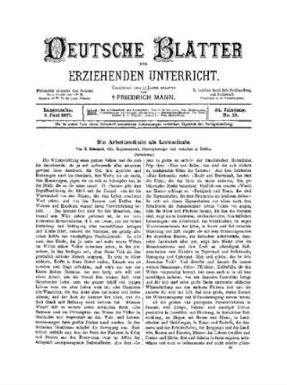 Die Arbeitsschule als Lernschule : (Fortsetzung)