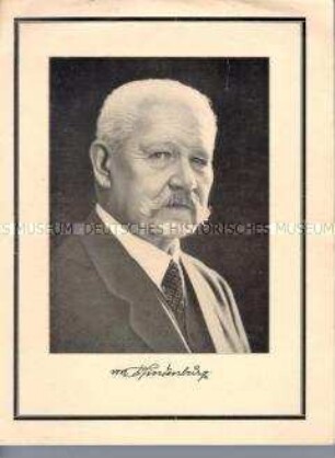 Schmuckblatt zum Totensonntag 1934 mit einem Porträt des verstorbenen Reichspräsidenten Hindenburg