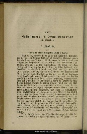 XXVI. Entscheidungen des K. Oberappellationsgerichts zu Dresden