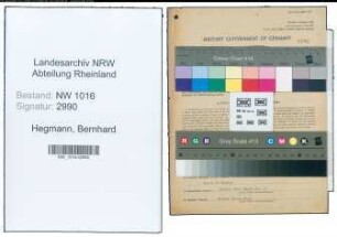 Entnazifizierung Bernhard Hegmann , geb. 13.07.1903 (Landwirt)
