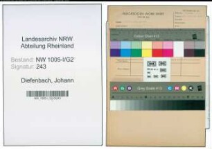 Entnazifizierung Johann Diefenbach , geb. 12.10.1900 (Bergmann)