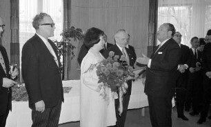 Empfang der Stadt Karlsruhe im Haus Solms für Minister a.D. Dr. Hermann Veit anläßlich dessen 70. Geburtstages.