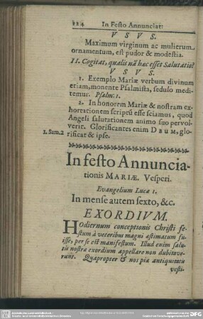 In festo Annunciationis Mariae. Vesperi