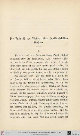 Die Zukunft des Weimarischen Goethe-Schiller-Archivs