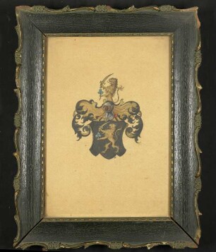 Gemaltes und gerahmtes Wappen