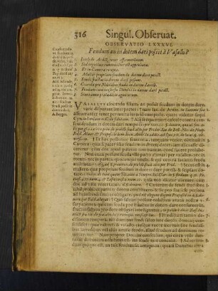 Observatio LXXXVI. Feudum an in dotem dari possit à Vasallo?
