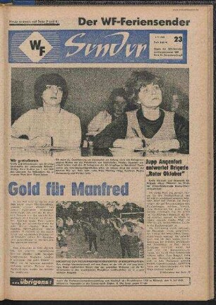 Betriebszeitung 'WF-Sender', Nr.23/1969 (4. Juli 1969)