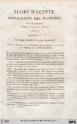 Flore d'Égypte. Explication des planches