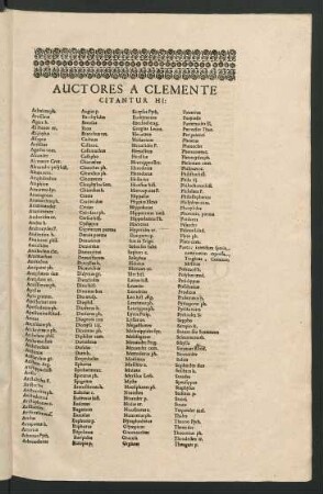 Auctores A Clemente Citantur Hi:
