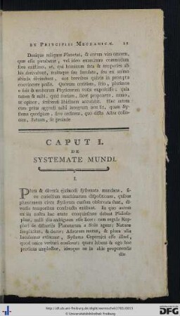 Caput I. De Systemate Mundi.
