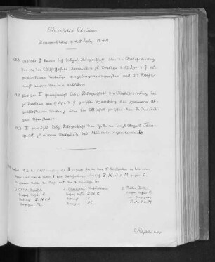 Resolutio Civium, Donnerstag d. 25. Juli 1844