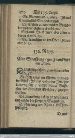 136. Reys. Von Straßburg, gen Franckfurt am Mayn