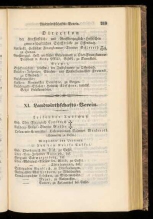 XI. Landwirthschafts=Verein.