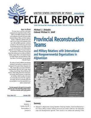 Provincial reconstruction teams: military relations with international and nongovernmental organizations in Afghanistan
