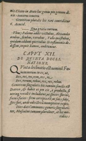 Caput XII. De Quinta Declinatione.