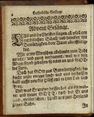 Advent-Gesänge.