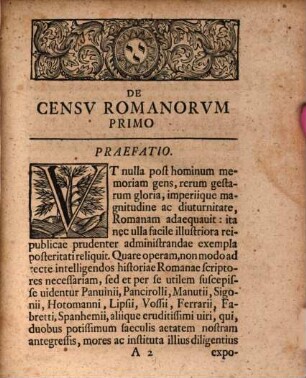 Rectore Magnificentissimo Serenissimo Principe Regio, Domino Friderico Avgvsto, De Censv Romanorvm Primo Recentiores Qvasdam Controversias