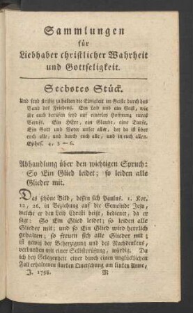 Sechstes Stück