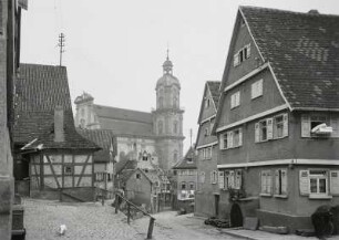 Neckarsulm, Stadt : Neckarsulm. Blick nach Nordosten zur Katholischen Pfarrkirche St. Dionysius