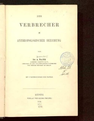 Der Verbrecher in anthropologischer Beziehung