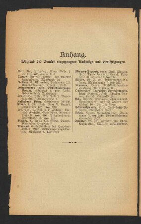 Anhang. Während des Druckes eingegangene Nachträge und Berichtigungen.