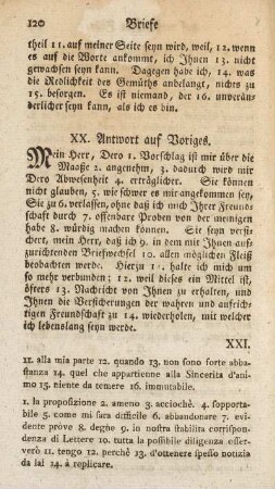 XX. Antwort auf Voriges