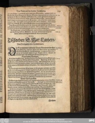 XXII. Tischreden D. Mar: Luthers/ Vom Predigampt oder Kirchendienern.