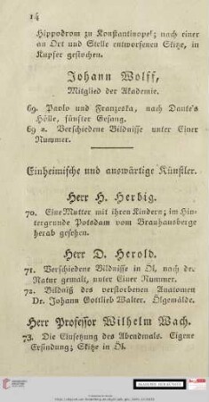Einheimische und auswärtige Künstler