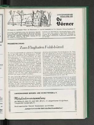 Presseerklärung zum Flughafen Fuhlsbüttel