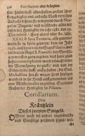 Corollarium Oder Kräntzlein Dieses zweyten Spiegels.