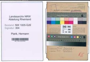 Entnazifizierung Hermann Plank , geb. 19.12.1901 (Bankinspektor)