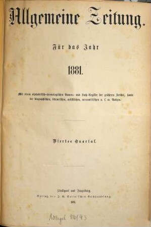 Allgemeine Zeitung. 1881, [4] = 10 - 12