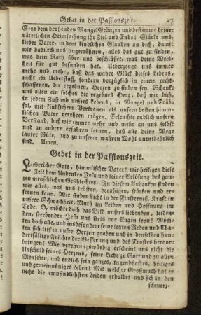 Gebet in der Passionszeit.