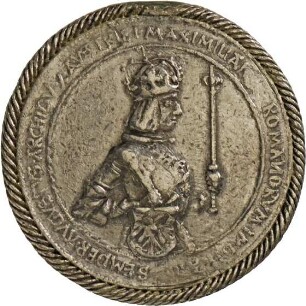 Schauguldiner von Ulrich Ursenthaler auf Kaiser Maximilian I., MItte 16. Jahrhundert