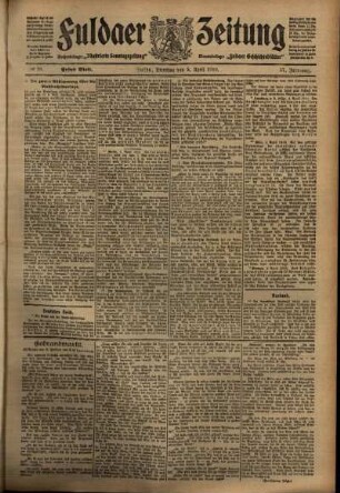 Erste Ausgabe vom Dienstag, den 05. April 1910.