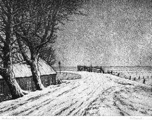 "Westerecke bei Schnee."