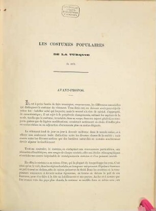 Les costumes populaires de la Turquie en 1873