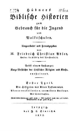 1: Die Historien des Alten Testamentes