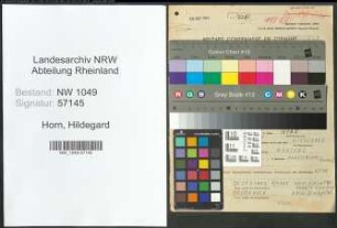 Entnazifizierung Hildegard Horn , geb. 02.03.1902 (Lehrerin)