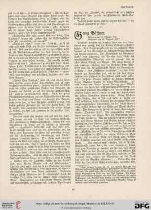 Georg Büchner : Geboren am 17. Oktober 1813. Gestorben am 19. Februar 1837.*