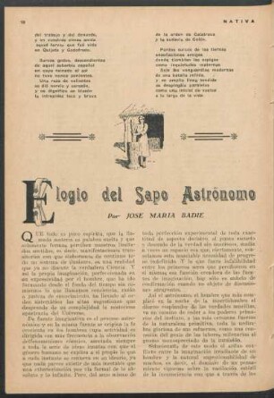 Elogio del sapo astrónomo