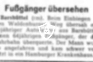 Fußgänger übersehen