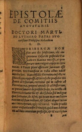 Epistolarvm Philippi Melanthonis Liber ..., Liber Primvs