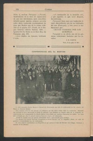 Conferencias del Dr. Bertoni