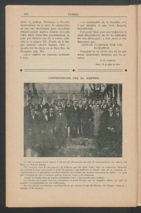Conferencias del Dr. Bertoni