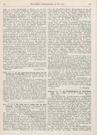 247-248 [Rezension] Hoh, Josef, Die Lehre des hl. Irenäus über das Neue Testament