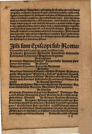 Hoc in libello omnes continentur Patriarchatus, Archiep[isco]patus, Metropoles ac Episcopatus totius Catholice ecclesie